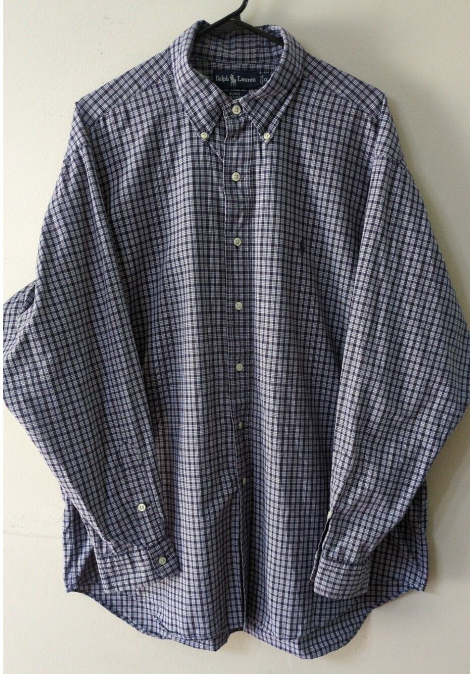 Ralph Lauren Blake Shirt Mens XL Blue Pony Logo Button Down 100% Cotton Classic